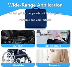 Extra Thick Gel Memory Foam Seat Cushion 19×17.5 Pain Relief Wheelchair Office
