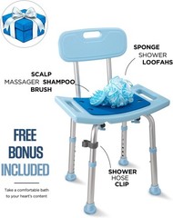 Silla de ducha con respaldo para personas mayores, taburetes y bancos de ducha p