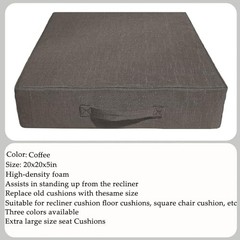 Recliner Cushion for Elderly, 20x20x5 Inch Thick. Extra Large Seat Cushion Grey