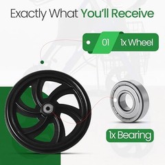 Healthline Walker Rollator Replacement Wheel, 7.5″ Rear Wheel (pair)