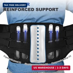 Back Brace, Adjustable Lumbar Support Belt for Men and Women | Heavy Duty Compre