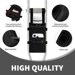 Crutch Bag Water-Resistant Pouch Accessory Storage Cup Pocket Holder Black