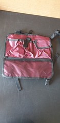 Medline Rollator Front Storage Bag Burgundy Nylon Adjustable Straps Hook & Loop