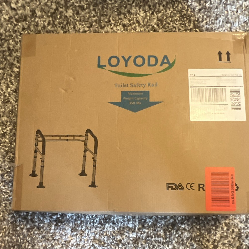 LOYODA Adjustable Toilet Rail 2 Handrails 350 lb Capacity FDA CE