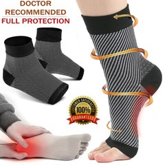 2Pairs Foot Ankle Compression Sleeve Anti Fatigue Heel Arch Pain Relief Socks