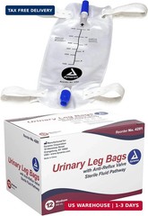 Dynarex Urinary Leg Bag, for Use with Catheter, has a Non-Drip Closure & Anti-Re