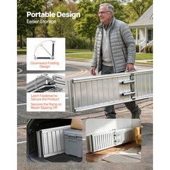 Uimoso Portable 6FT Aluminum Folding Ramp w/Non-Slip Surface for Accessibility