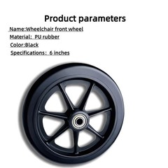 2Pcs 6 Inch Black Wheels for Walker – Universal Hard Rubber 6 Inches,