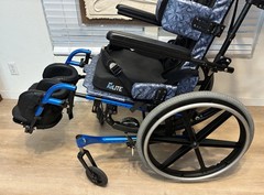 Quickie IRIS Tilt-in-Space Wheelchair 19×19 Frame 300lb Cap Sunrise Medical Blue