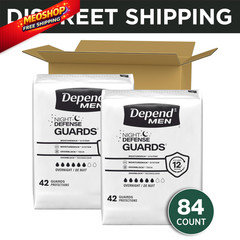 Depend Guards Incontinence Pads for Men, Overnight One Size, White