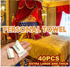 Premium Disposable Washcloths for Travel, 40Pcs Portable Disposable Pure Cotton