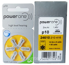 60 PowerOne Hearing Aid Batteries Size P10 Fresh Expires 2026 FREE Battery Caddy