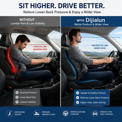 Memory Foam Seat Cushion for Office Chair & Car – Tailbone, Sciatica & Coccyx Pa