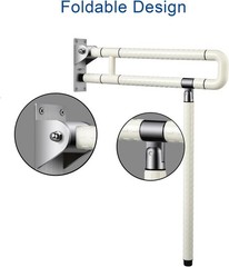 Flip Up Toilet Grab Bar Rail 29.5″ Foldable Handicap Bathroom Safety Support