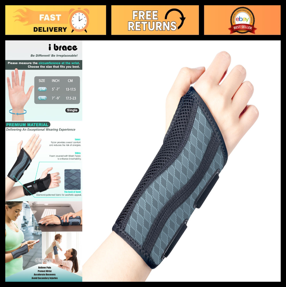 Adjustable Printed Wrist Brace for Carpal Tunnel, Arthritis & Tendinitis Support