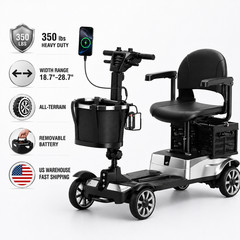 4 Wheel Mobility Scooter for Adults 350lbs Heavy Duty Wide Seat Electric Powered
