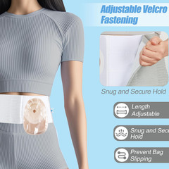 Adjustable Ostomy Hernia Belt – Breathable Stoma Support Belt for Colostomy & Il