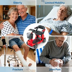 ZIPPYGO Red 1000W Folding Mobility Scooter 4 Wheel For Elderly Adult 36V/21Ah US