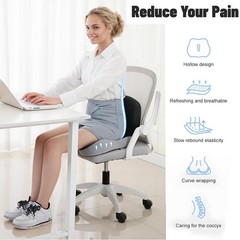 Seat Cushion Memory Foam Pads Truck Driver Office Chair Ergonomic Dark Grey