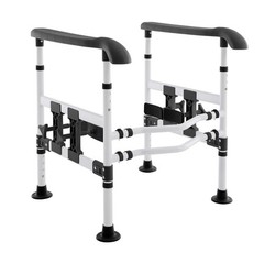 Height/Width Adjustable Toilet Safety Rail for Elderly Steel Frame Max.330 lbs