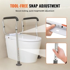 Toilet Safety Rail Adjustable Width Height Bathroom Grab Bar Handle Frame Senior