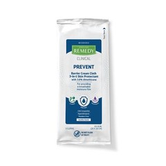 Medline Remedy Clinical 3-in-1 Barrier Cream Cloth, 3 count (45 Packs), 8 x 8…
