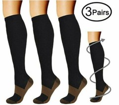 Best Graduated Compression Socks (1-3 Pairs) Black S-XXL 15-20mmHg Men’s Women’s