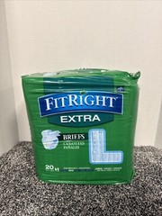 L Adult Underwear 48” – 58” FitRight Extra Briefs Diapers 20PK~Brand New~