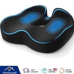 Large Memory Foam Seat Cushion for Tailbone Relief – Non-Slip & Washable Cover