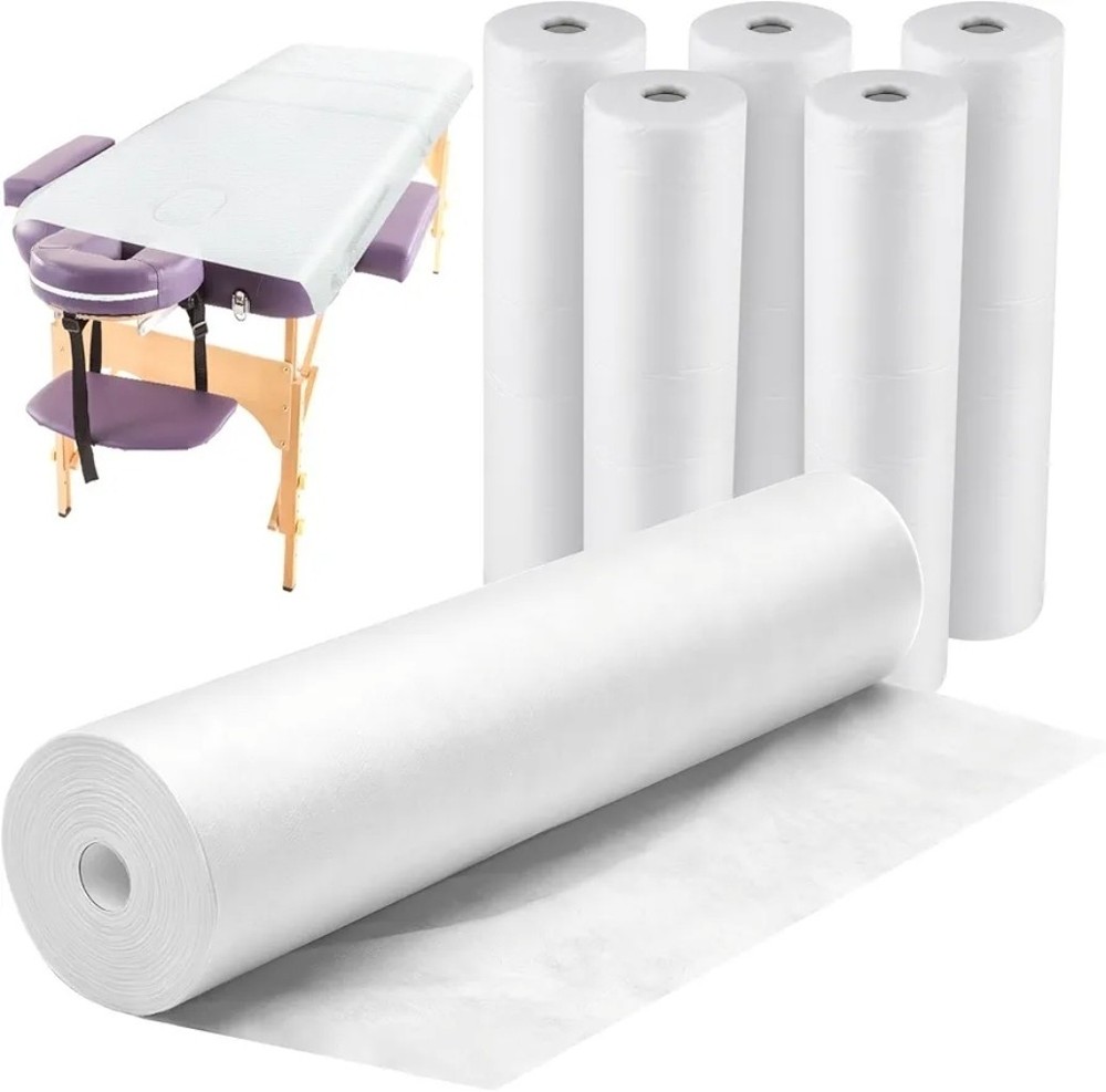 Tudomro 6 Roll Disposable Non Woven Bed Sheets 24 x 71 Inch for Massage, White