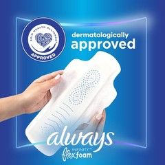 Always Infinity Feminine Pads for Women, Flexfoam with Wings, Size 4