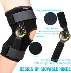 NVORLIY Hinged Orthopedic ROM Knee Brace. Side Stabilizers. LOCKS. UNISEX. Small