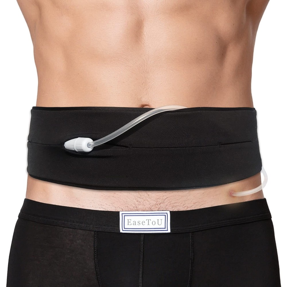 EaseToU PD Belt Peritoneal Dialysis Catheter Holder Medium (Pack of 1), Black
