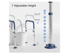 Toilet Safety Frame for Seniors, Adjustable Toilet Safety Rail Height& Width