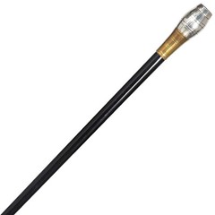 English Victorian Antique Silverplate Barrel “Match Safe” Cane Walking Stick