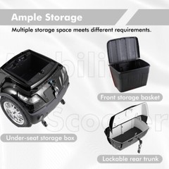 Heavy Duty 4-Wheel Mobility Scooters 31 Miles 3-Speed 800W 500lbs Capacity