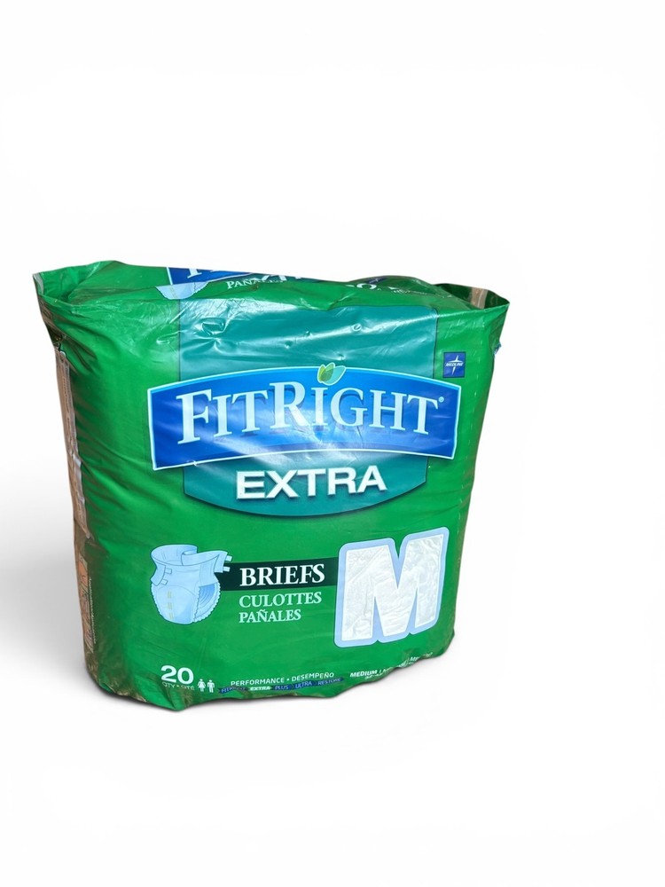 FitRight OptiFit Extra Adult Briefs – Medium – Ultra Absorbency – 20 Ct Sealed