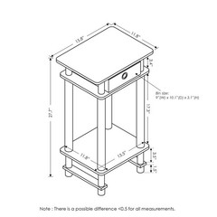 Furinno Turn-N-Tube Tall End Table Columbia Walnut/Black/Dark Brown