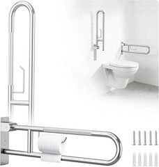 Toilet Grab Bar Support Rail 29.5 Inch, Anti-Slip Knurled Handicap Bathroom Safe