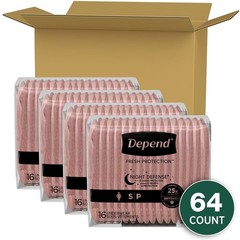Depend Night Defense Incontinence Underwear Women Small 64 Count Adult Diaper