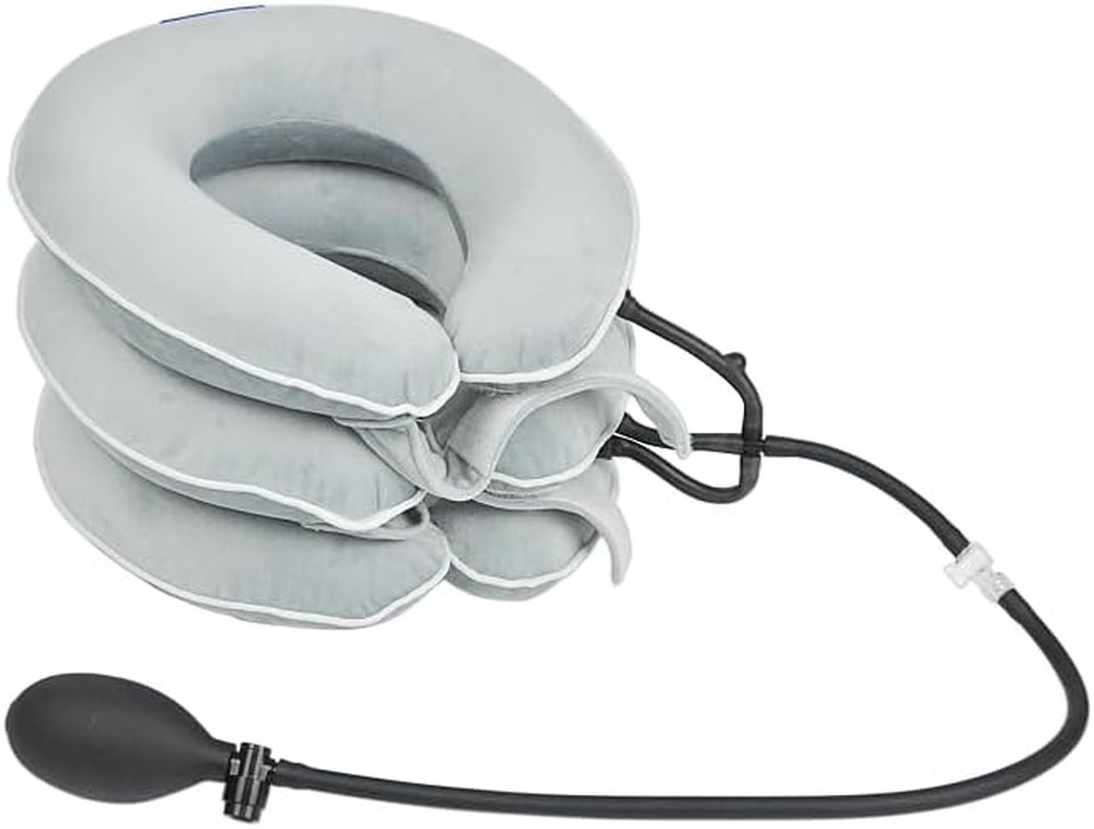 Cervical Traction Device, Adjustable Three Tube Inflatable Neck Stretcher, Neck