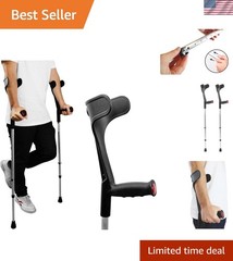 Forearm Crutches Adjustable Lightweight Aluminum Elbow Crutches Anti Slip Tip…
