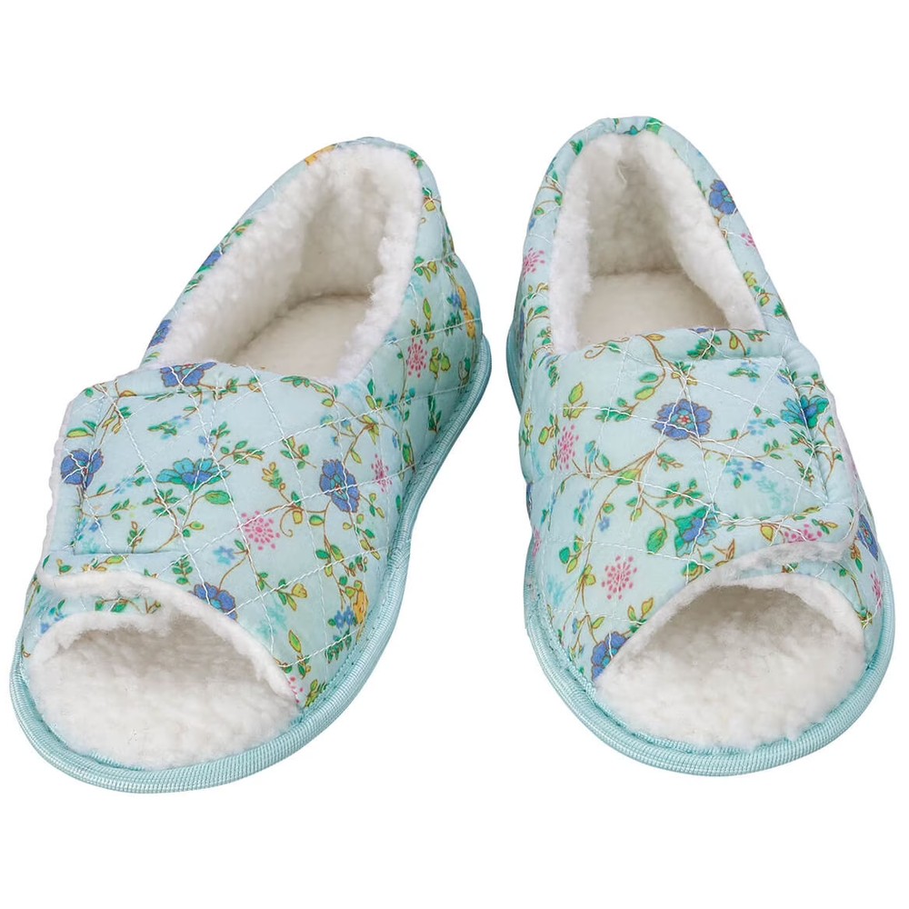 Rose Health Care Open Toe Edema Slippers for Women Navy Blue, Large 8.5 – 9.5 Wo