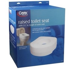 Carex Raised Toilet Seat White 5.5 in Height Fits Standard Elongated Skid Resis…