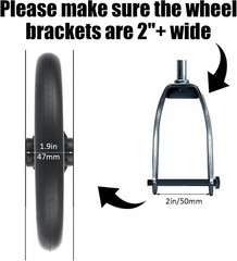 Walker Wheels Replacement 8 Inch Solid Rubber Anti-Slip Rollator Front Wheels