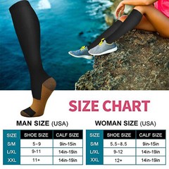 1/5 Pairs Copper Compression Socks 20-30mmHg Graduated Support Mens Womens S-XXL