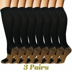 Copper Closed Toe Compression Socks Leg Calf Ankle Support Men Women S-XL