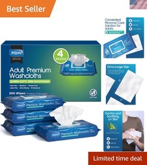 Thick & Strong 8×12 Aloe Vera Wipes for Adults | 200 Count for Incontinence