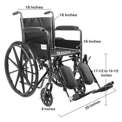 McKesson Wheelchair, Elevating Swing Away Foot Leg Rest, Fixed Arm, 18 in…