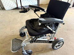 Foldawheel Foldable Power Wheelchair Joystick Footrest Black/Silver
